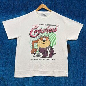 Looney Tunes Taz Devil Cartoon White T-shirt Size Extra Large